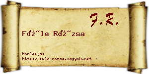 Füle Rózsa névjegykártya