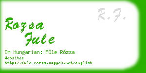 rozsa fule business card